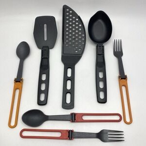 MSR Alpine Compact Folding 7 Pcs Utensil Lot Spatula Strainer Forks Spoons Ladle